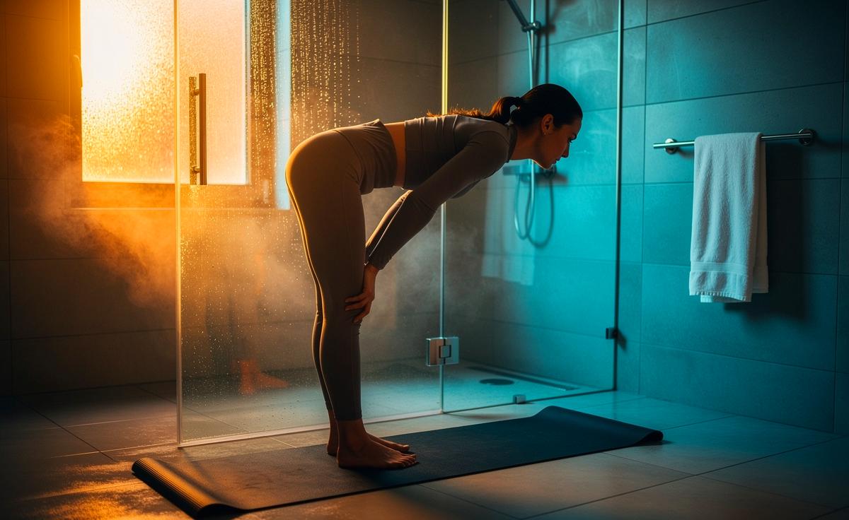 Diese einfache Bewegung direkt nach dem Duschen lockert die Wirbelsäule effektiver als lange Übungen.