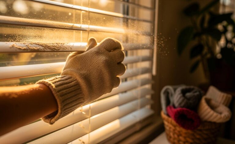 Illustration von alten Socken als Staubfänger bei der Haushaltsreinigung